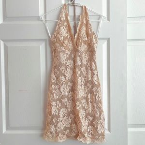 Bebe lace halter dress